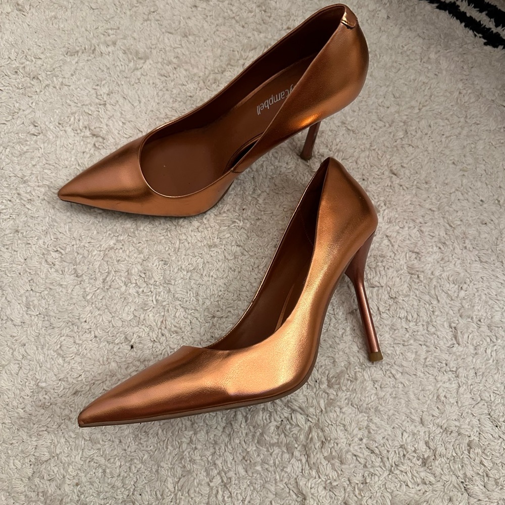 Jeffrey Campbell Pointed Toe Bronze Copper Heels Gem